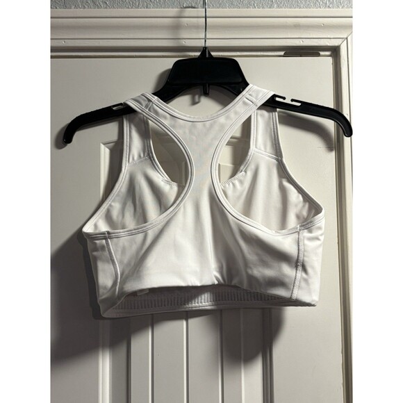 Nike Sports Bra Womens Large White Large Swoosh Athletic Gym Running Padded - Picture 4 of 4